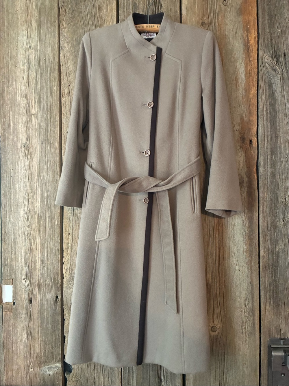 Vintage The May Co Pure Wool Trench W/ Tie Coat Small